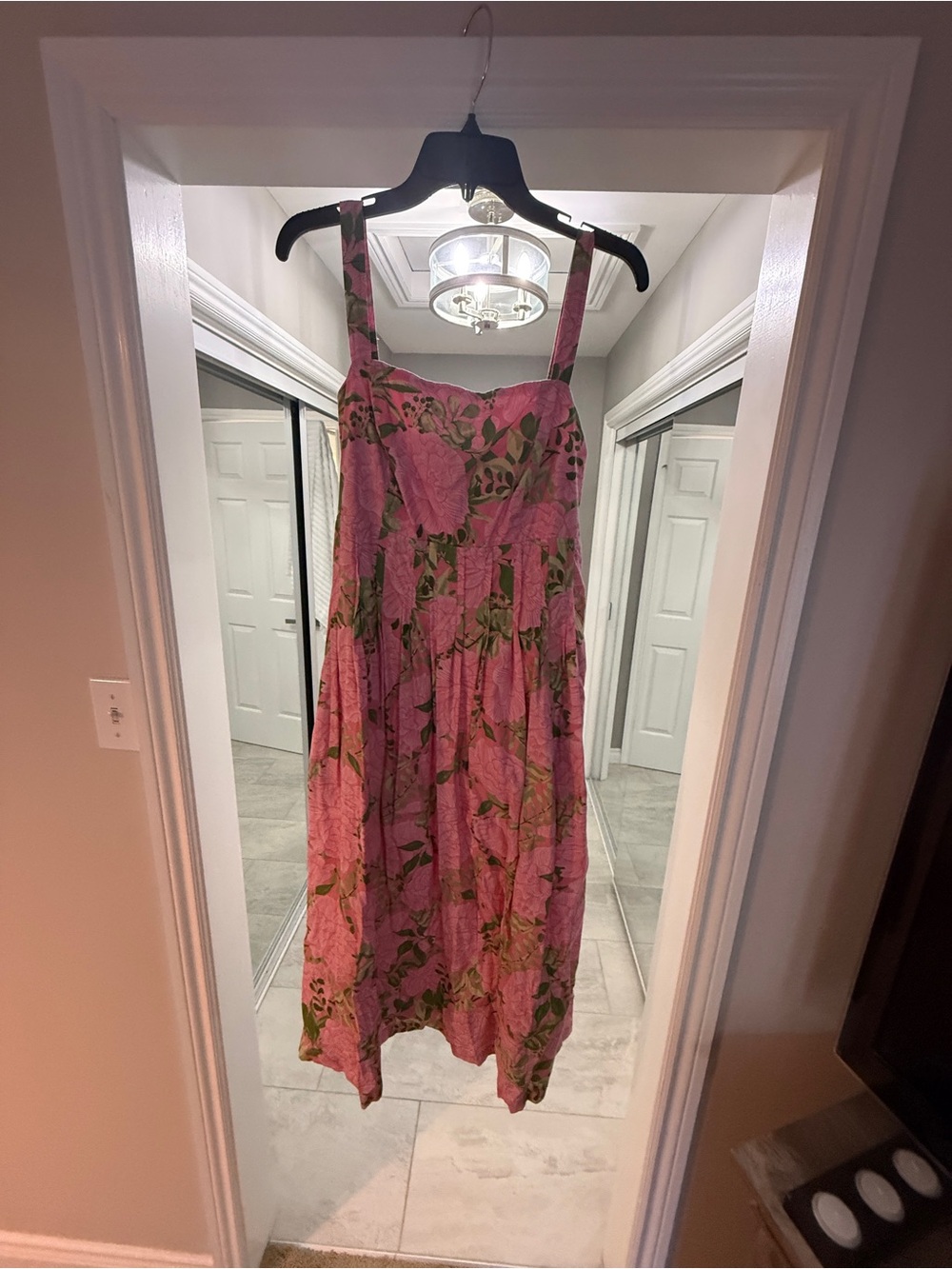 Pink Floral Sundress with Adjustable Straps